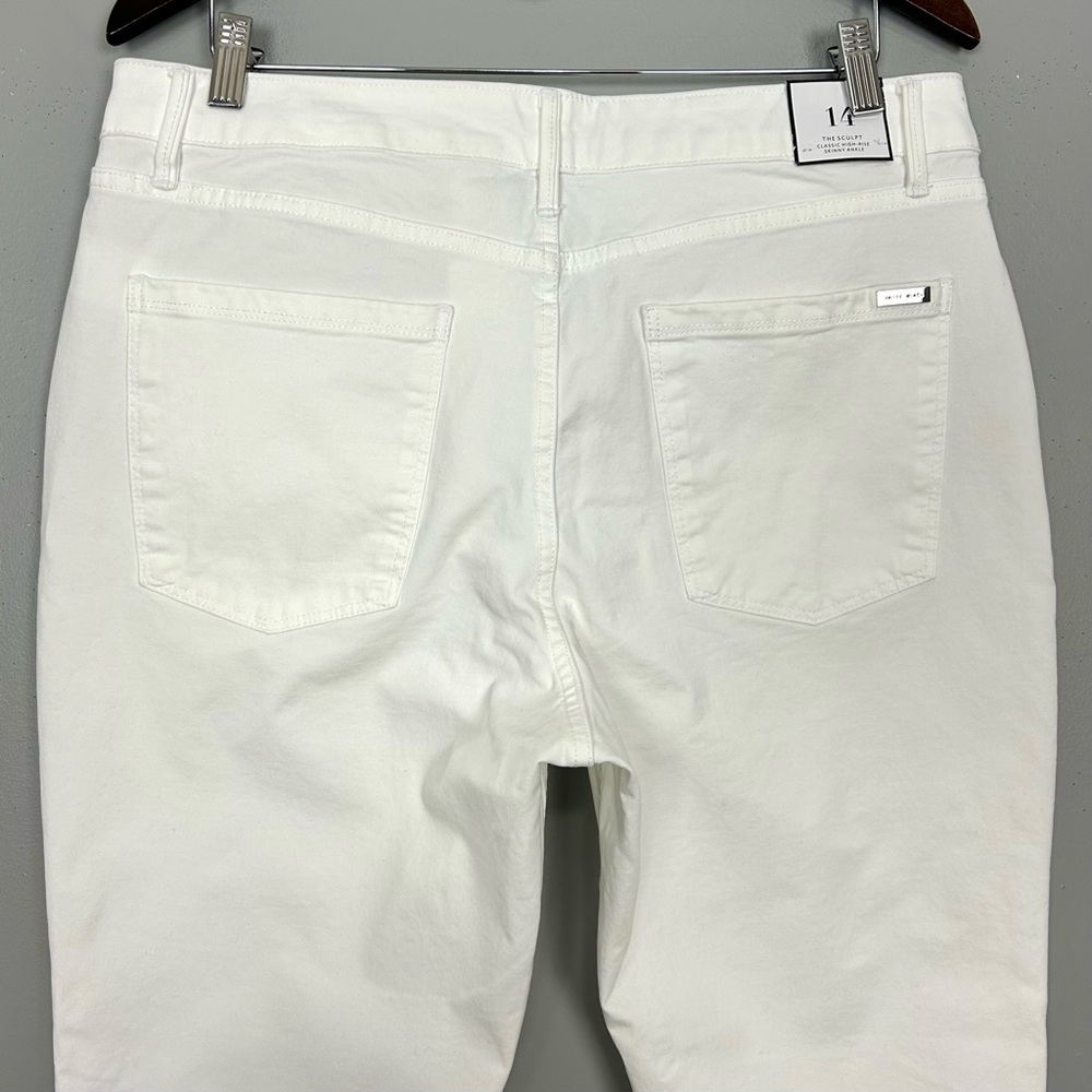 WHBM High-Rise Sculpt Ankle Skinny Jeans Women’s Size 14 Tummy Smoothing White - Picture 6 of 10
